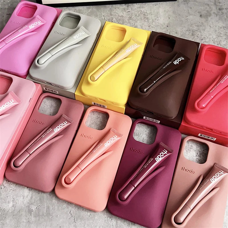 RHODE Lip Gloss Case For iPhone 17 Air 16 15 14 13 12 11 Pro Max.